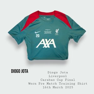 Diogo Jota Liverpool Pre Match Worn Training Shirt Carabao Cup Final 2025