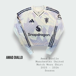 Amad Diallo Match Worn Manchester United Premier League Shirt 2025 - 2026 Season