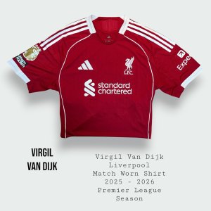 Virgil Van Dijk Match Worn Liverpool Premier League Shirt 2025 - 2026 Season