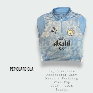 Pep Guardiola Manchester City Match / Training Worn Top 2025 - 2026 Final Season