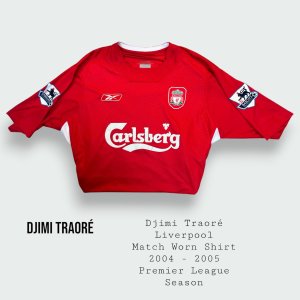 Djimi Traoré Match Worn Liverpool Premier League Shirt 2004 - 2005 Season