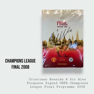 Cristiano Ronaldo & Sir Alex Ferguson Signed UEFA Champions League Final Programme 2008