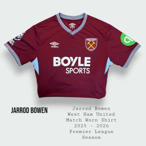 Jarrod Bowen Match Worn West Ham United Shirt 2025 - 2026 Season