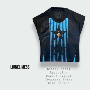 Lionel Messi Match / Training Worn & Signed Argentina Pre Match Shirt