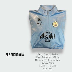 Pep Guardiola Manchester City Match / Training Worn Top 2025 - 2026 Final Season