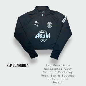 Pep Guardiola Manchester City Match / Training Worn Top & Training Bottoms 2025 - 2026 Final Season