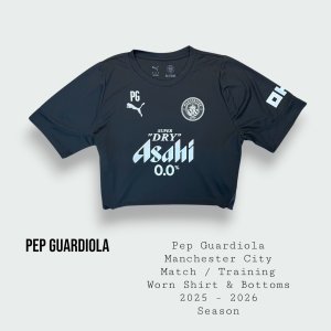 Pep Guardiola Manchester City Match / Training Worn Shirt & Training Bottoms 2025 - 2026 Final Season
