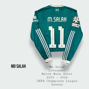Mo Salah Match Worn Liverpool UEFA Champions League Shirt 2025 - 2026 Season