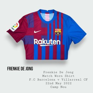 Frenkie De Jong Match Worn F.C Barcelona Shirt 2021 - 2022 Season