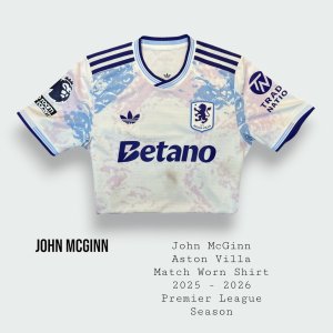 John McGinn Match Worn Aston Villa Premier League Shirt 2025 - 2026 Season
