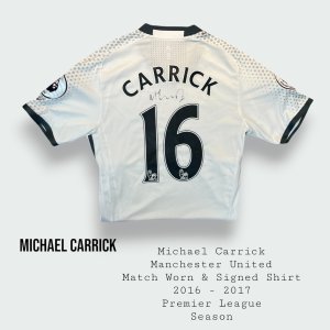 Michael Carrick Match Worn & Signed Manchester United Premier League Shirt 2016 - 2017 Season