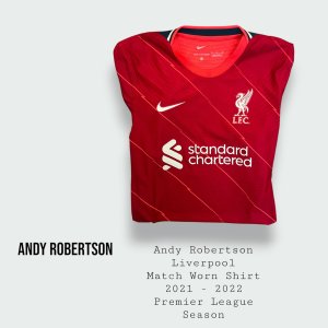 Andy Robertson Match Worn Liverpool Premier League Shirt 2021 - 2022 Season